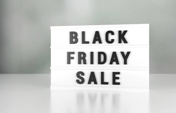 istock Black Friday Sale Written White Lightbox On Gray Background 1373235512