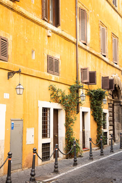 istock Narrow streets with colourful window boxes in Europe 1373235890
