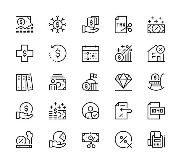 Vector illustration of Tax icons