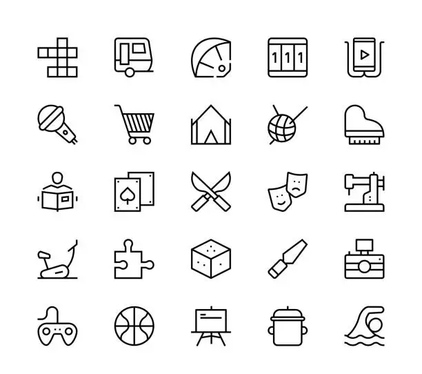 Vector illustration of Hobbies icons