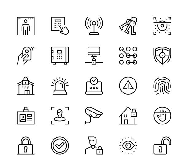 ilustrações de stock, clip art, desenhos animados e ícones de security icons - security code