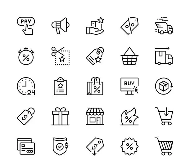 Vector illustration of Black Friday icons