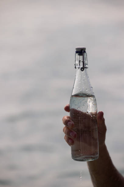 istock Bottle with pure water and splash around it 1373240370