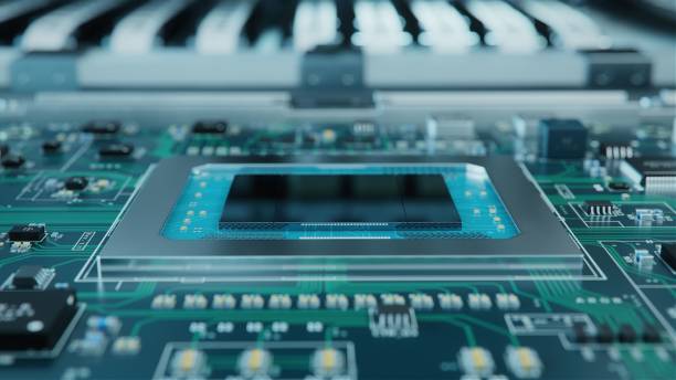 istock Shot of Generic Printed Circuit board with Microchips and other Components During Production Process. Electronics Manufacturing. Bright Environment 1373244121