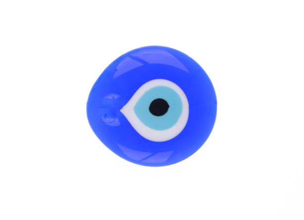 istock Turkish eye amulet, blue glass on a white background 1373246917