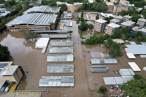 Aerial photo of Brisbane 2022 Flood around UQ Saint Lucia