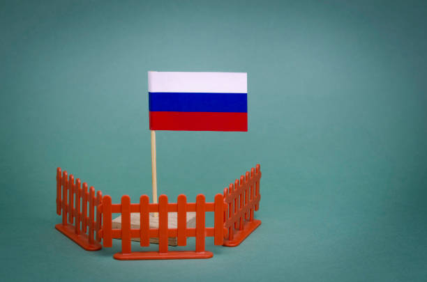 Sanctions against Russia political concept. stock photo