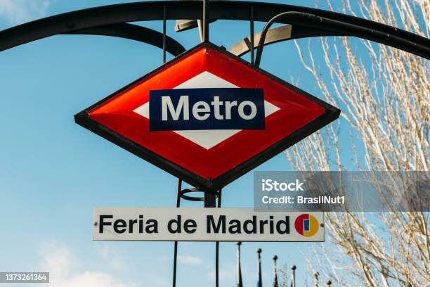 Metro Entrance At Feria De Madrid Ifema The Fair Institution Of Madrid Stock Photo - Download Image Now