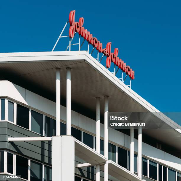 Facade Of Johnson And Johnson Pharmaceutical Office In Madrid Spain Stock Photo - Download Image Now