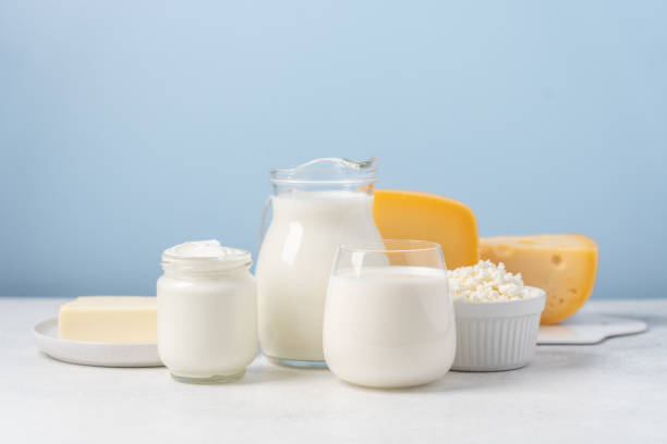 istock Side view  of dairy products 1373263720