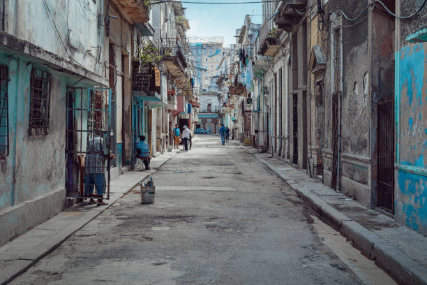 Havana, Cuba - March 22, 2019: Everyday life on streets of Havana