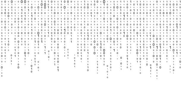 벡터 스트리밍 바이너리 코드 배경입니다. 숫자 1.0이 있는 행렬 배경입니다. 코딩 또는 해킹 개념. - 이진법 stock illustrations