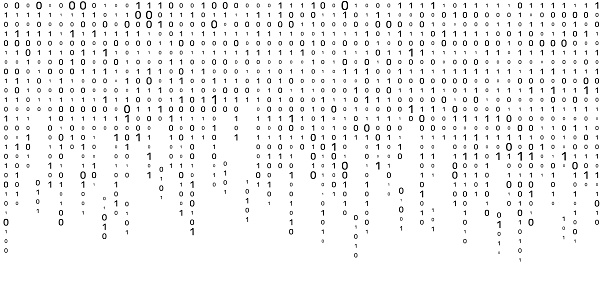 Vector streaming binary code background. Matrix background with numbers 1.0.