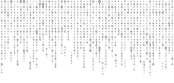 vector streaming binary code background. matrix background with numbers 1.0. coding or hacking concept. - 二進制碼 幅插畫檔、美工圖案、卡通及圖標