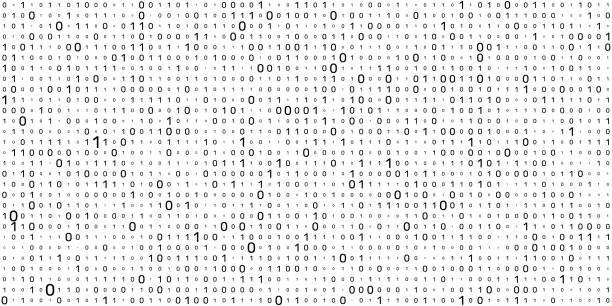 Vector streaming binary code background. Matrix background with numbers 1.0. Coding or hacking concept. Vector illustration. Vector streaming binary code background. Matrix background with numbers 1.0. Coding or hacking concept. binary code data coding digital display stock illustrations