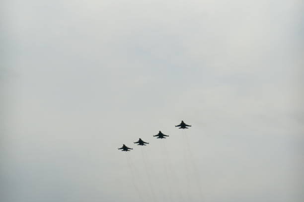 istock A flight of Russian fighter jets against the sky. 1373267200