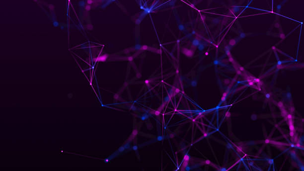istock Abstract geometric background with connecting points and lines. Abstract multicolored digital background. 1373267241