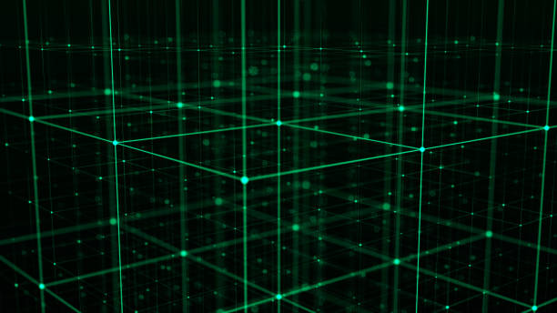 istock Technology blockchain concept. Visualization of the dynamic flow of the cryptocurrency industry. Big data flow connections. Network connection structure. 3D Rendering. 1373267316