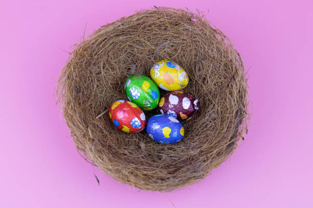 istock Colorful Chocolate Eggs  in a bird Nest for Easter's Day 1373268562