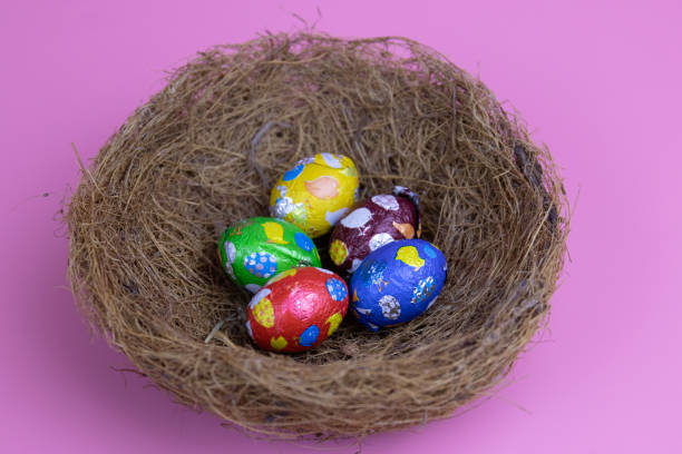 istock Colorful Chocolate Eggs  in a bird Nest for Easter's Day 1373268594