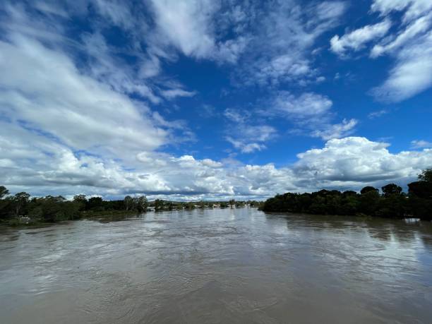 istock Swollen Brisbane River from recent flooding rain 1373269799