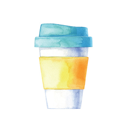 Watercolor Paper Coffee Cup