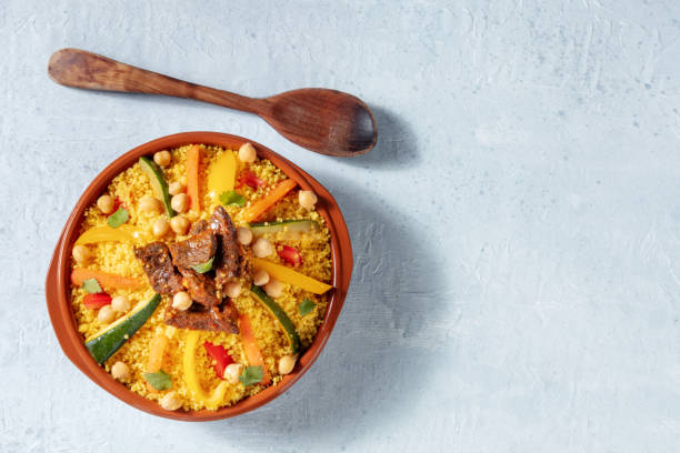 istock Couscous with meat and vegetables, festive Moroccan dinner 1373273526