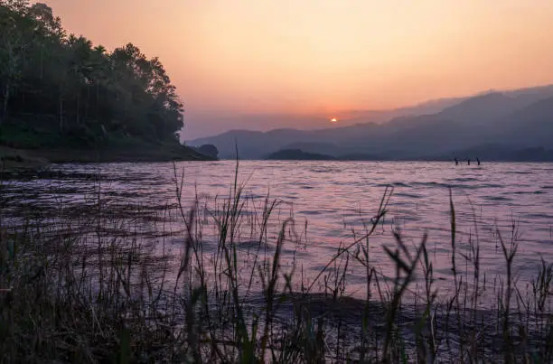 Photo of beautiful lake view during sunset