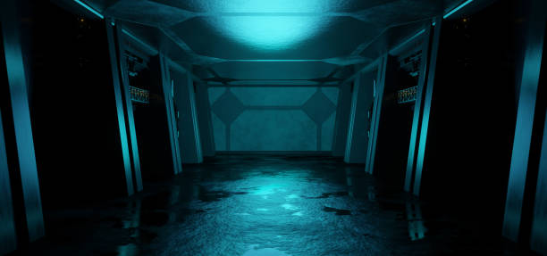 istock Alien SciFi Futuristic Platform Space Dark Blue Colors Background For Product Presentation 1373277391