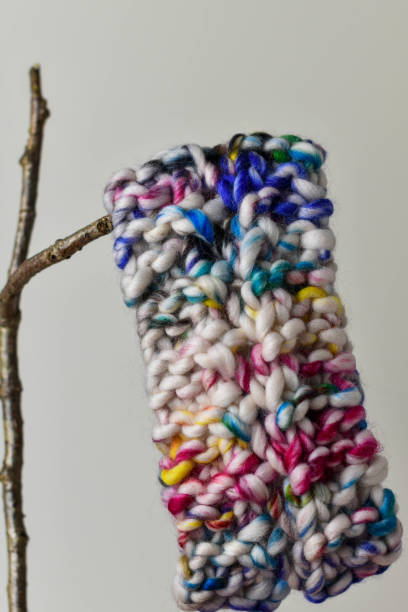 Hand knit headband made from luxury beautiful wool stock photo
