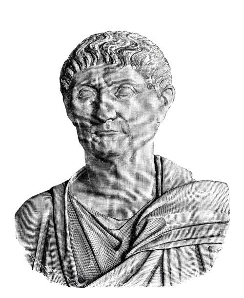 dioklecjan, cesarz rzymski - emperor stock illustrations
