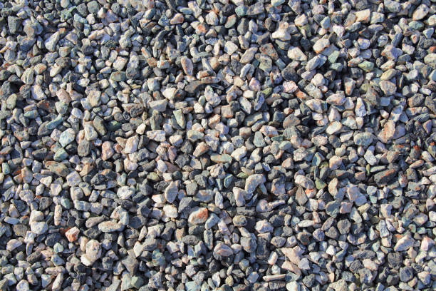 Small colored gravel. Close-up. Background. Texture. stock photo