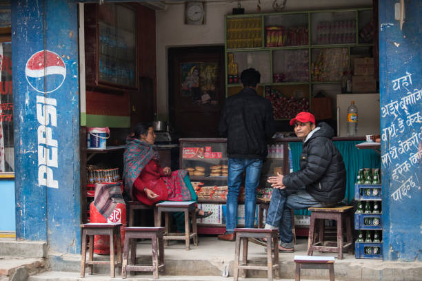 Kathmandu, Nepal- April 20,2019 : Workers of various professions perform their daily tasks on the streets of Kathmandu.