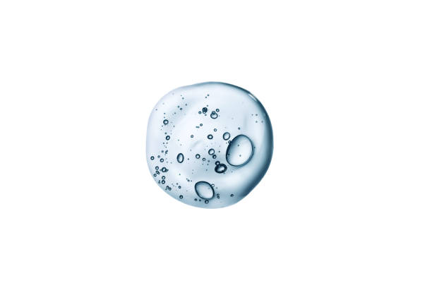 istock Drop of cosmetic cream, serum with transparent gel texture with micro bubble on white background 1373288055