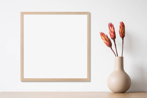 istock Artwork mock-up in interior design. Blank square picture frame 1373291729