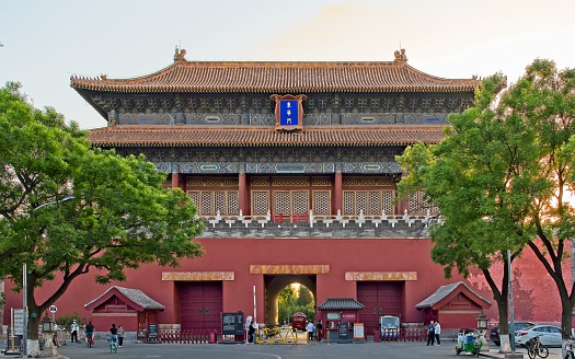 One of most iconic landmark in Beijing is ancient Forbidden city where have four main gate, this photo shows one of them, east gate.