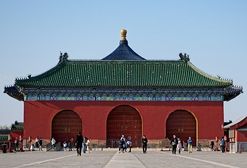 Gate to hall of good harvest in temple of heaven, Beijing.