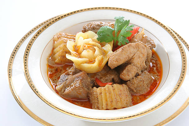 amarillo, pollo al curry - thai cuisine food patato indian culture fotografías e imágenes de stock