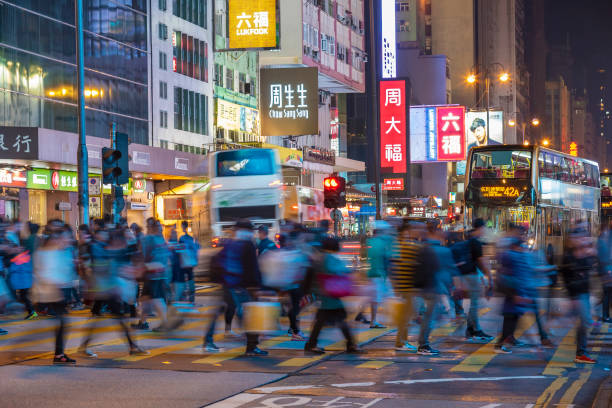 홍콩 시내 지역 - hong kong billboard asia china 뉴스 사진 이미지