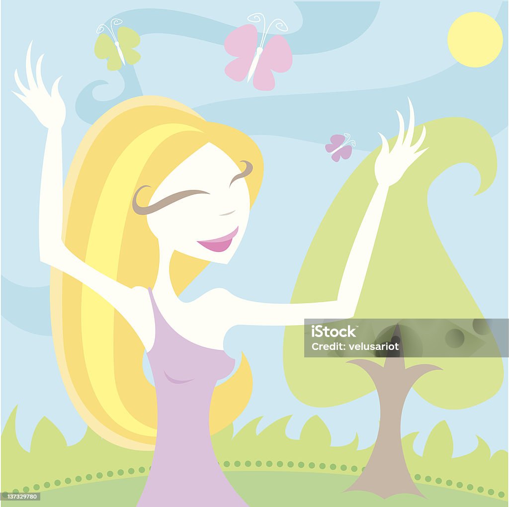Spring Time Joy Joy Of Spring Stock Illustration - Download Image Now - Adult, April ...