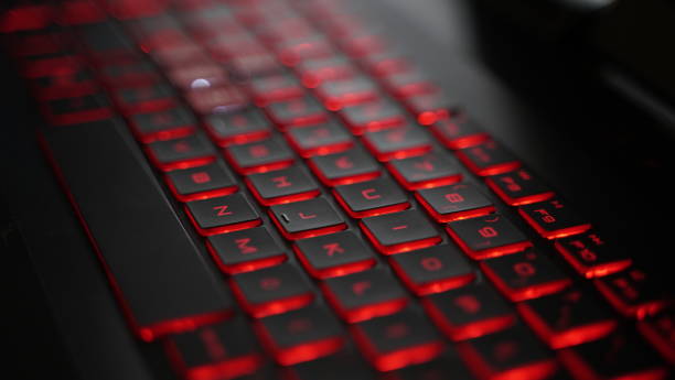 istock Red RGB Laptop Keyboard Keys Close Up 1373298102