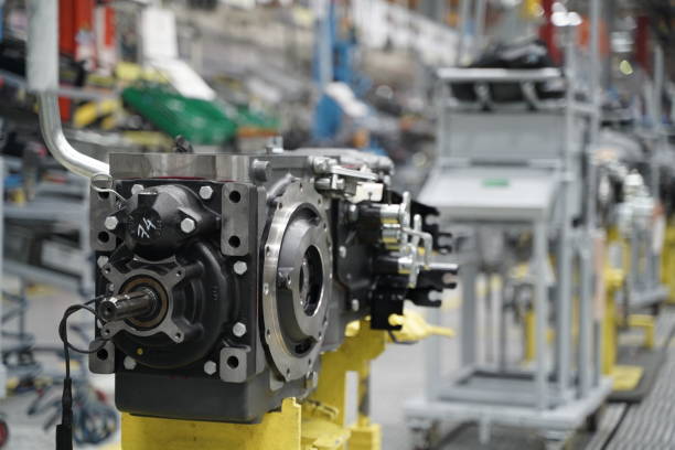 istock Large Tractor Engine Production in Modern Factory 1373298595