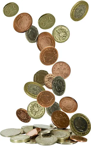 Photo of uk coins falling