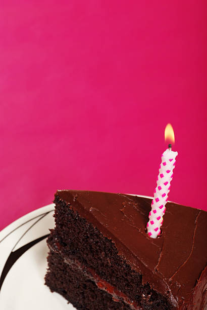 istock slice of birthday cake with copy space focus on wick 137330133