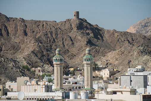 Muscat,Oman - March 05,2019 : View on the old town Muttrah which is located in the Muscat governorate of Oman.
