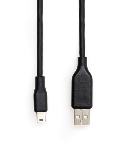 Old and new usb type cable / Plug on white background