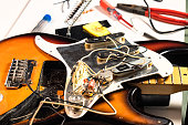 Electric guitar maintenance work