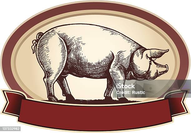 Schwein Stock Vektor Art und mehr Bilder von Agrarbetrieb - Agrarbetrieb, Computergrafiken, Domestizierte Tiere