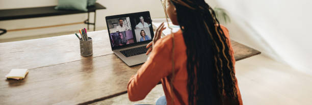 istock Freelancer attending a virtual meeting with her clients 1373337894