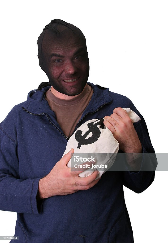 Masked Braqueur de banque avec Sac d'argent - Photo de Accessoire de déguisement libre de droits